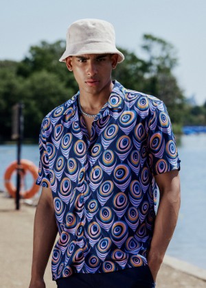 Ben Sherman B by Ben Sherman Psychedelic Print Overhemd Paars | CJQR-63147