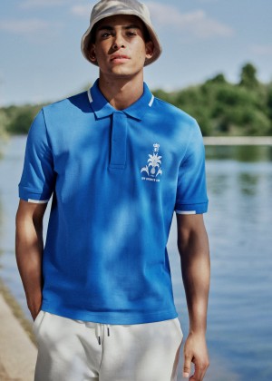 Ben Sherman B by Ben Sherman Sports Club Embroidered Poloshirt Blauw | MCSK-60542