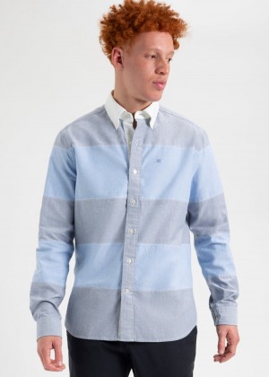 Ben Sherman Brighton Oxford Garment Dye Rugby Overhemd Blauw | CQHJ-01894