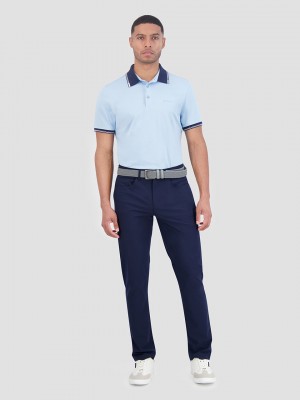 Ben Sherman Checker Rib Air Pique Sports Fit Poloshirt Blauw | MYDC-28473