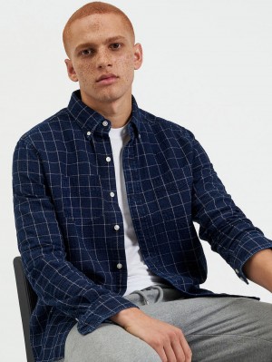 Ben Sherman Dalston Blues Beatnik Overhemd Indigo | ZHKT-84257