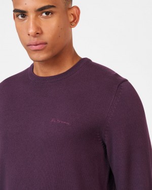 Ben Sherman Signature Crewneck Gebreide Kleding Paars | OHUC-54972