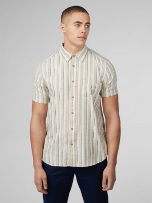 Ben Sherman Signature Mod Stripe Overhemd Wit | PYJB-78326