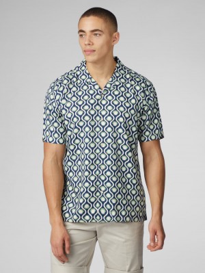 Ben Sherman Signature Retro Geo Overhemd Groen | SFYP-96704