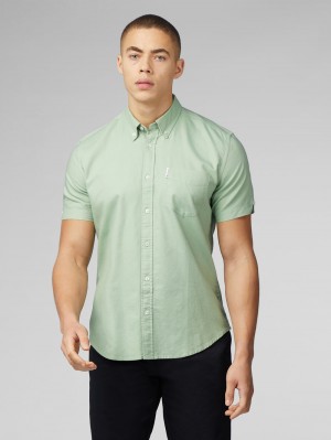 Ben Sherman Signature Short Sleeve Oxford Overhemd Groen | DOHI-03241