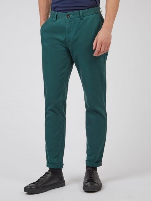 Ben Sherman Signature Slim Stretch Chino Broek Groen | EYKP-45187