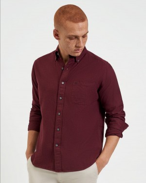 Ben Sherman Uniform Flannel Overhemd Bordeaux Donkerblauw Beige | LUXO-54123