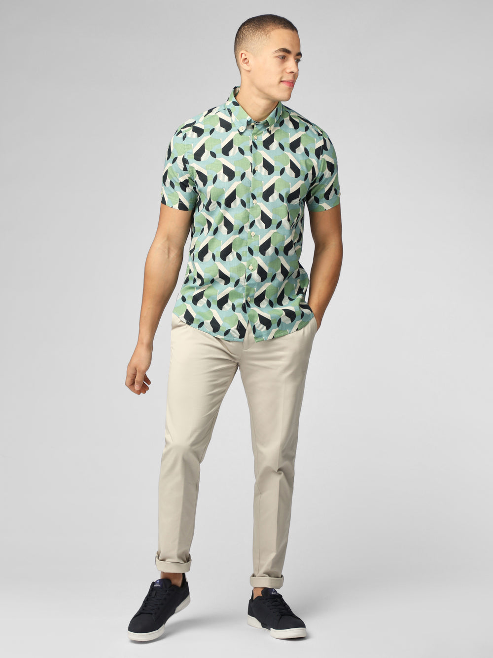 Ben Sherman Art Deco Overhemd Groen | DGWF-43027