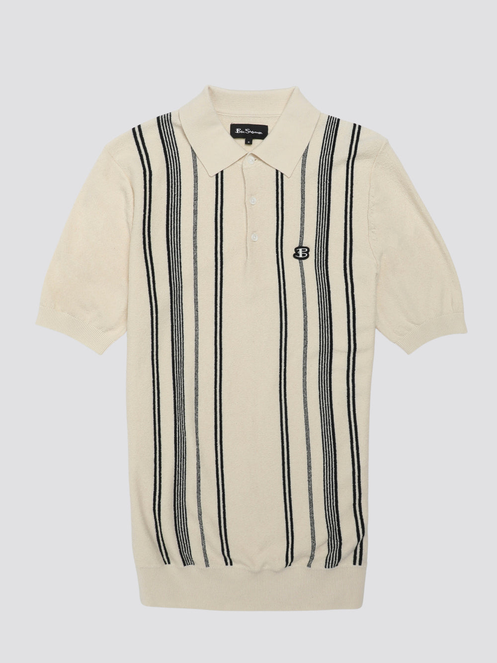 Ben Sherman B by Ben Sherman Crinkle Cotton Stripe Polo Gebreide Kleding Wit | BNWP-98356