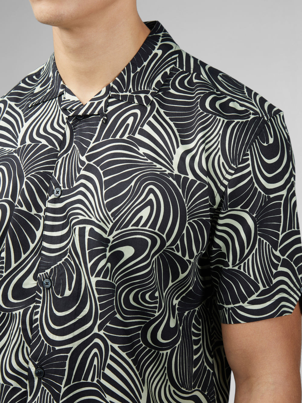 Ben Sherman B by Ben Sherman Psychedelic Swirl Print Overhemd Mintgroen | WBOC-52741