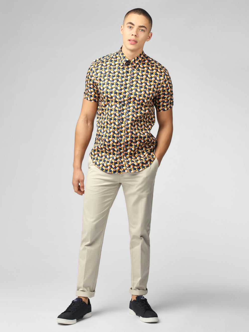 Ben Sherman Bahaus Geo Overhemd Geel | HUAI-71428