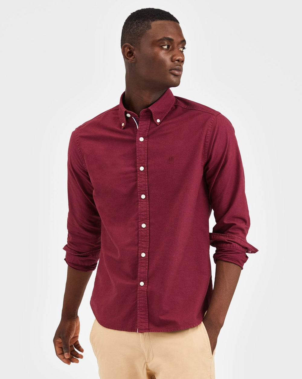 Ben Sherman Beatnik Oxford Garment Dye Overhemd Bordeaux | PYXI-67205