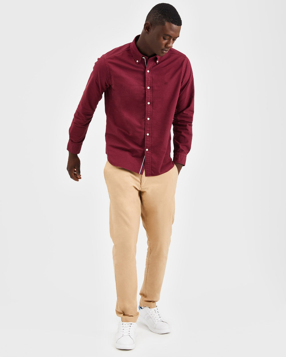 Ben Sherman Beatnik Oxford Garment Dye Overhemd Bordeaux | PYXI-67205