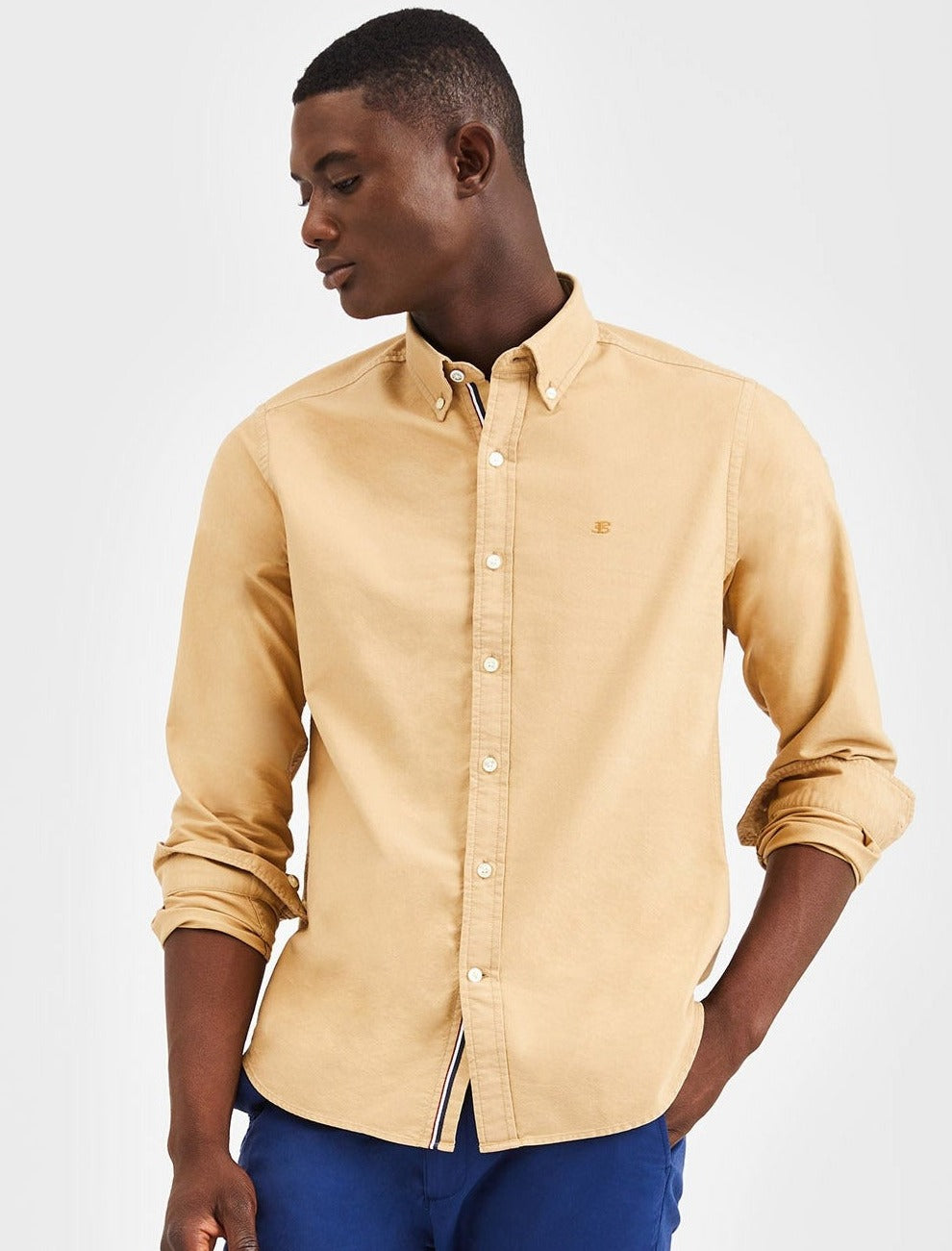 Ben Sherman Beatnik Oxford Garment Dye Overhemd Khaki | UDBZ-85273