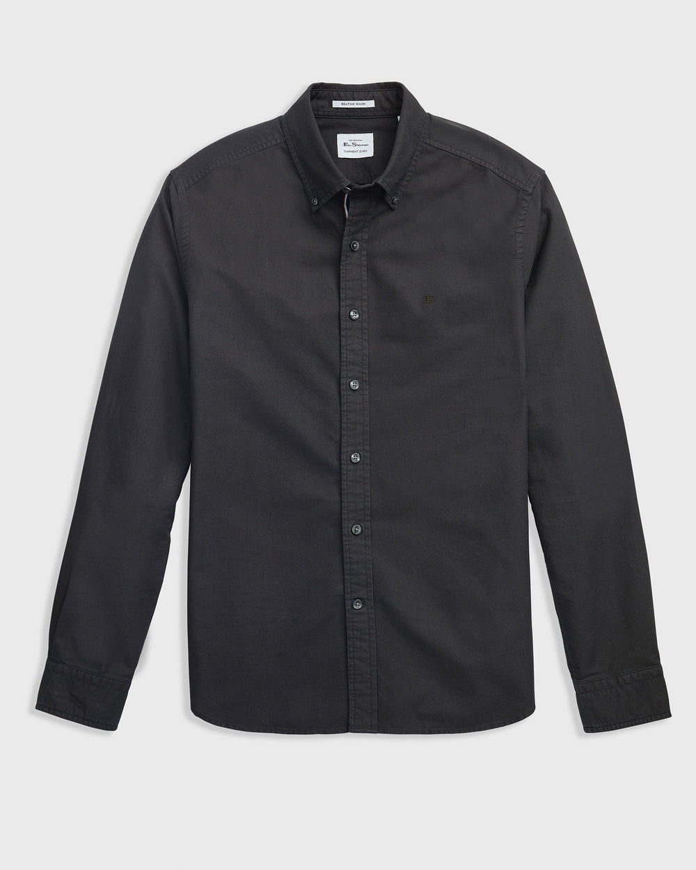 Ben Sherman Beatnik Oxford Garment Dye Overhemd Zwart | DYBX-48976