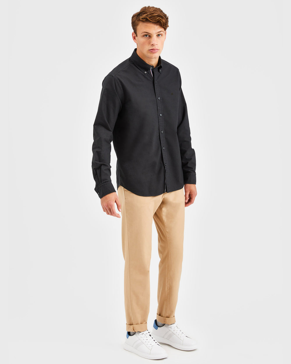 Ben Sherman Beatnik Oxford Garment Dye Overhemd Zwart | DYBX-48976