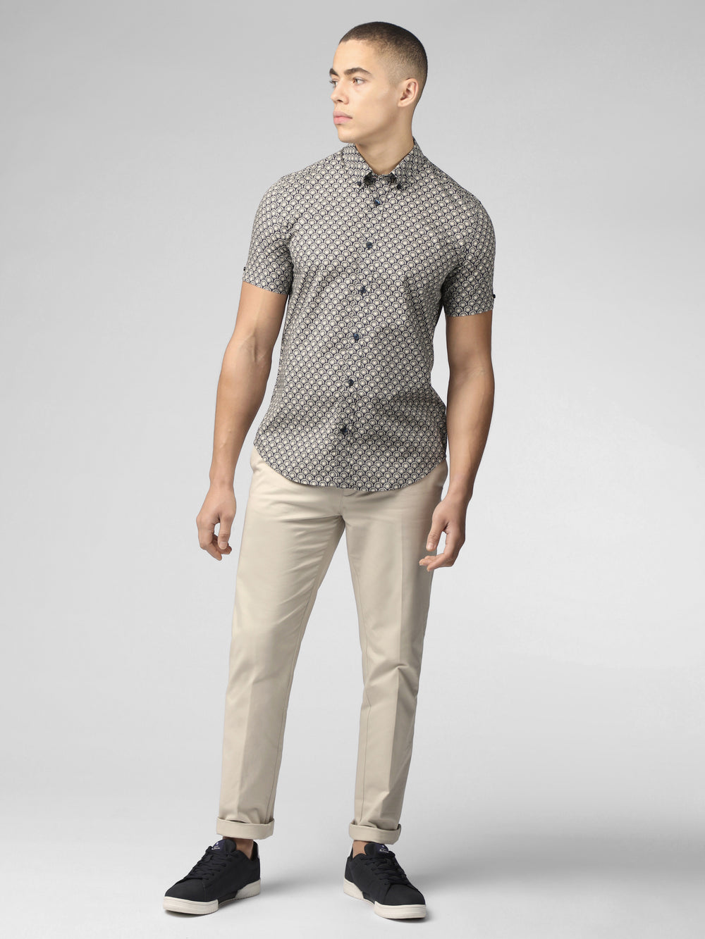 Ben Sherman Block Geo Overhemd Grijs | XDOW-52093