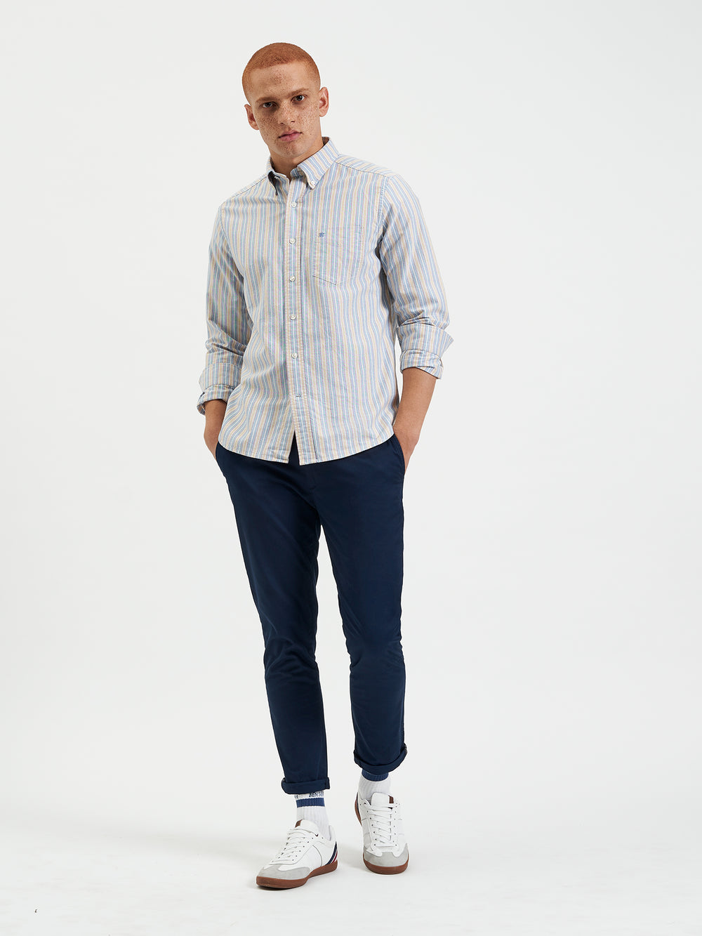 Ben Sherman Brighton Oxford Organic Overhemd Blauw Gekleurd | LNJO-74193