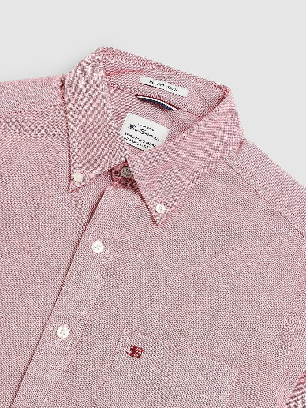 Ben Sherman Brighton Oxford Organic Overhemd Lichtrood | HWNF-20158