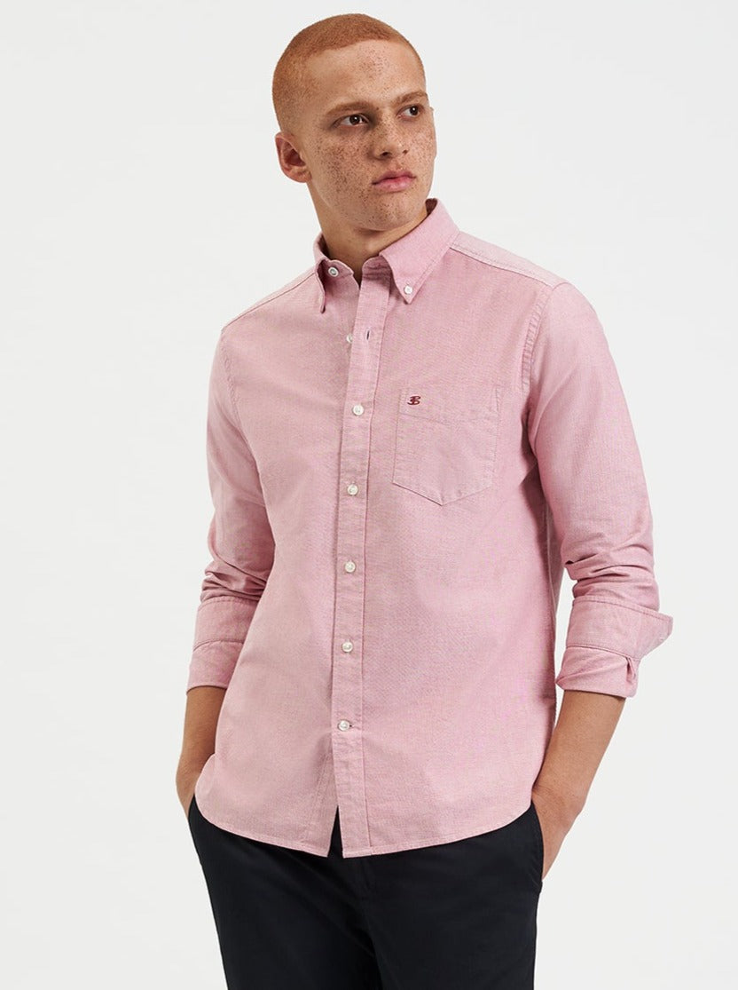 Ben Sherman Brighton Oxford Organic Overhemd Lichtrood | HWNF-20158