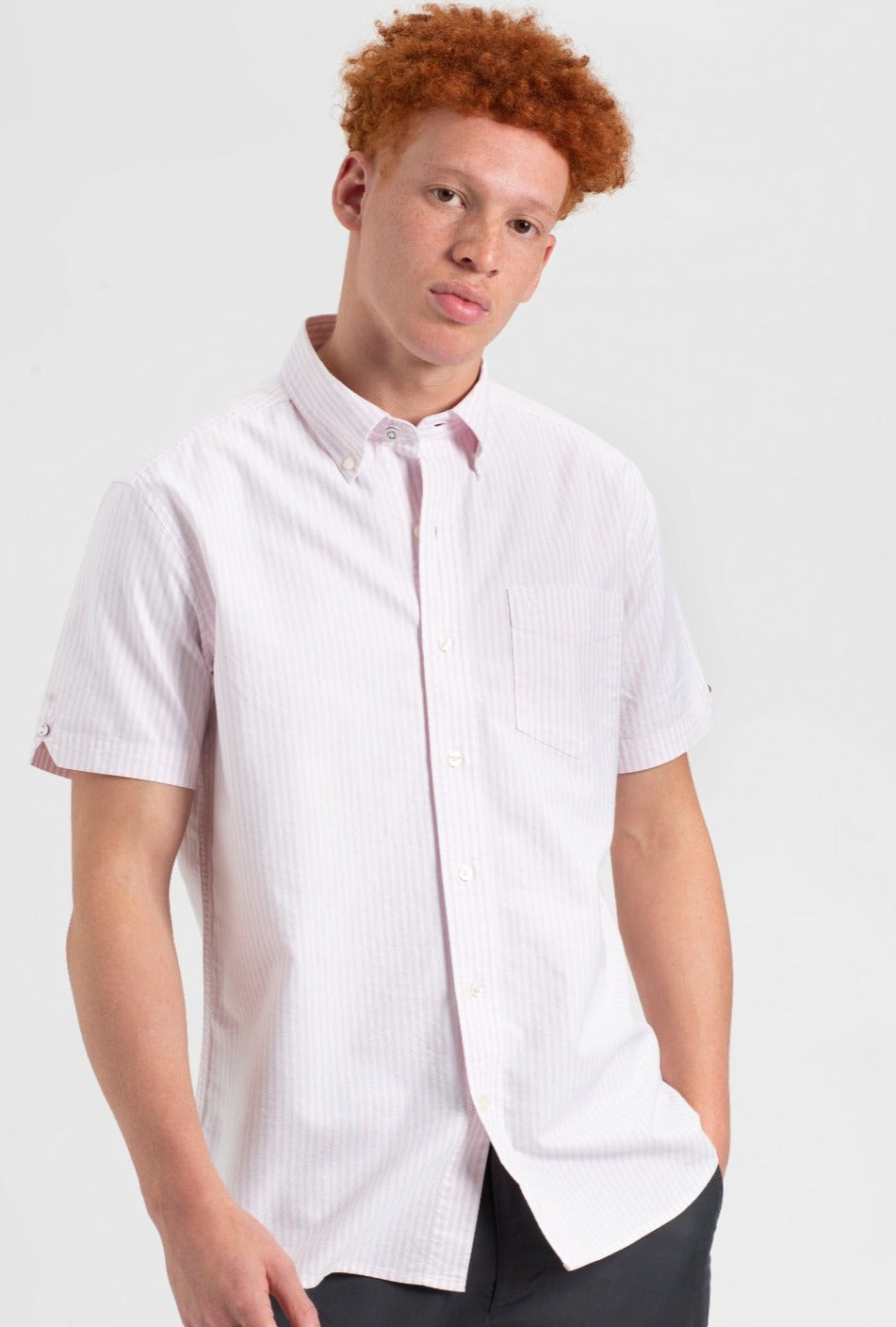 Ben Sherman Brighton Oxford Overhemd Roze Strepen | VAKF-46812