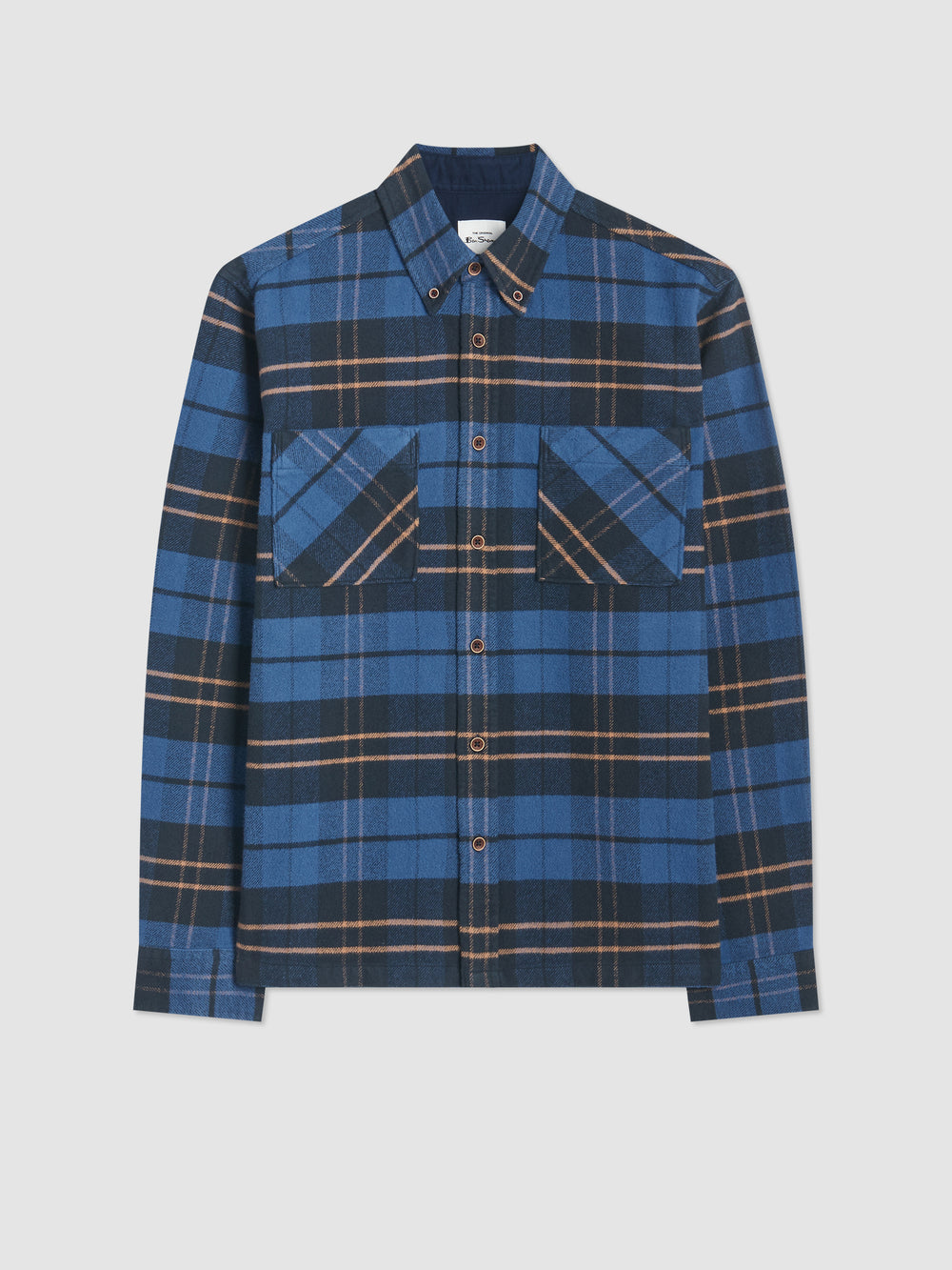 Ben Sherman Brushed Ivy Check Overhemd Blauw | UNGW-56783