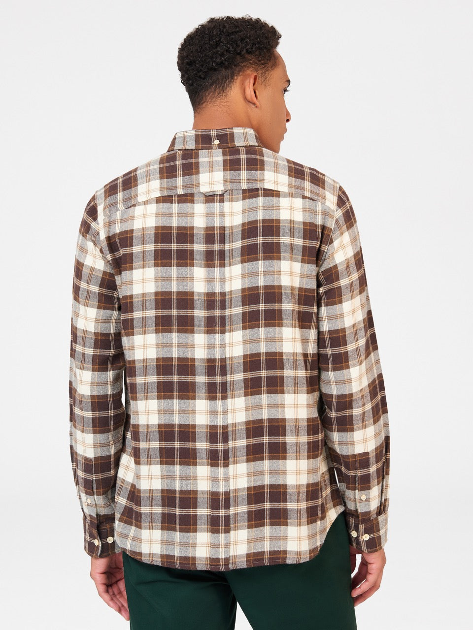 Ben Sherman Brushed Plain Check Overhemd Chocola | TLQY-38701