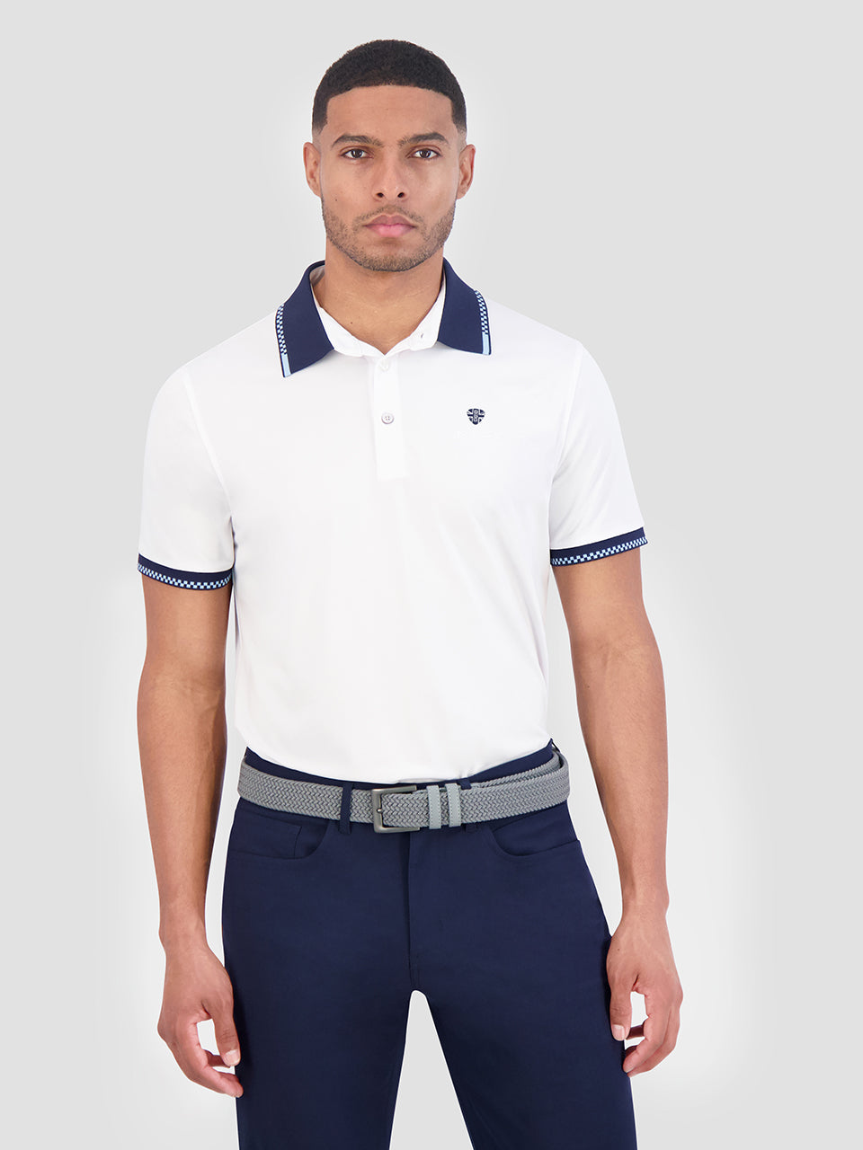 Ben Sherman Checker Rib Air Pique Sports Fit Poloshirt Wit | UOVB-83617