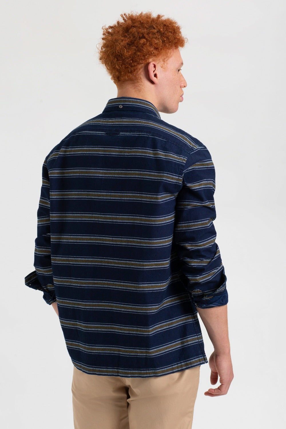 Ben Sherman Dalston Blues Long Sleeve Indigo Stripe Overhemd Indigo | MVZS-42073