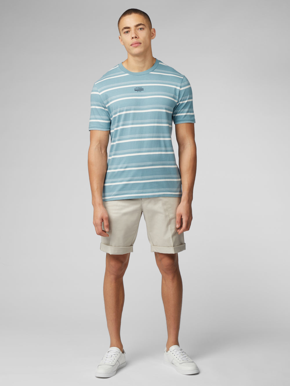 Ben Sherman Fine Stripe T-Shirt Blauw | DEQY-02147