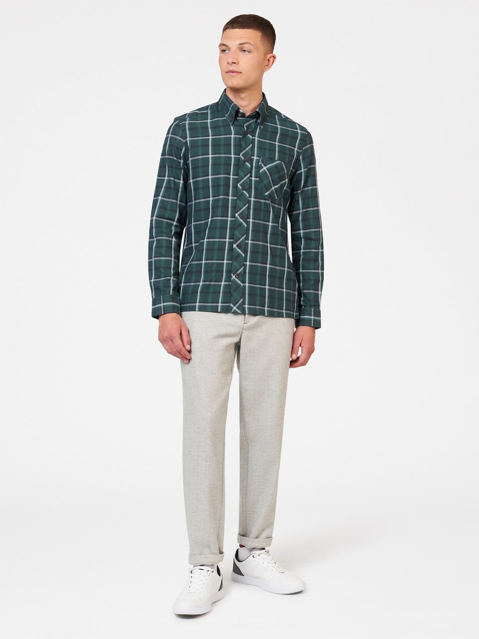 Ben Sherman Grid Check Overhemd Groen | WBHE-85190