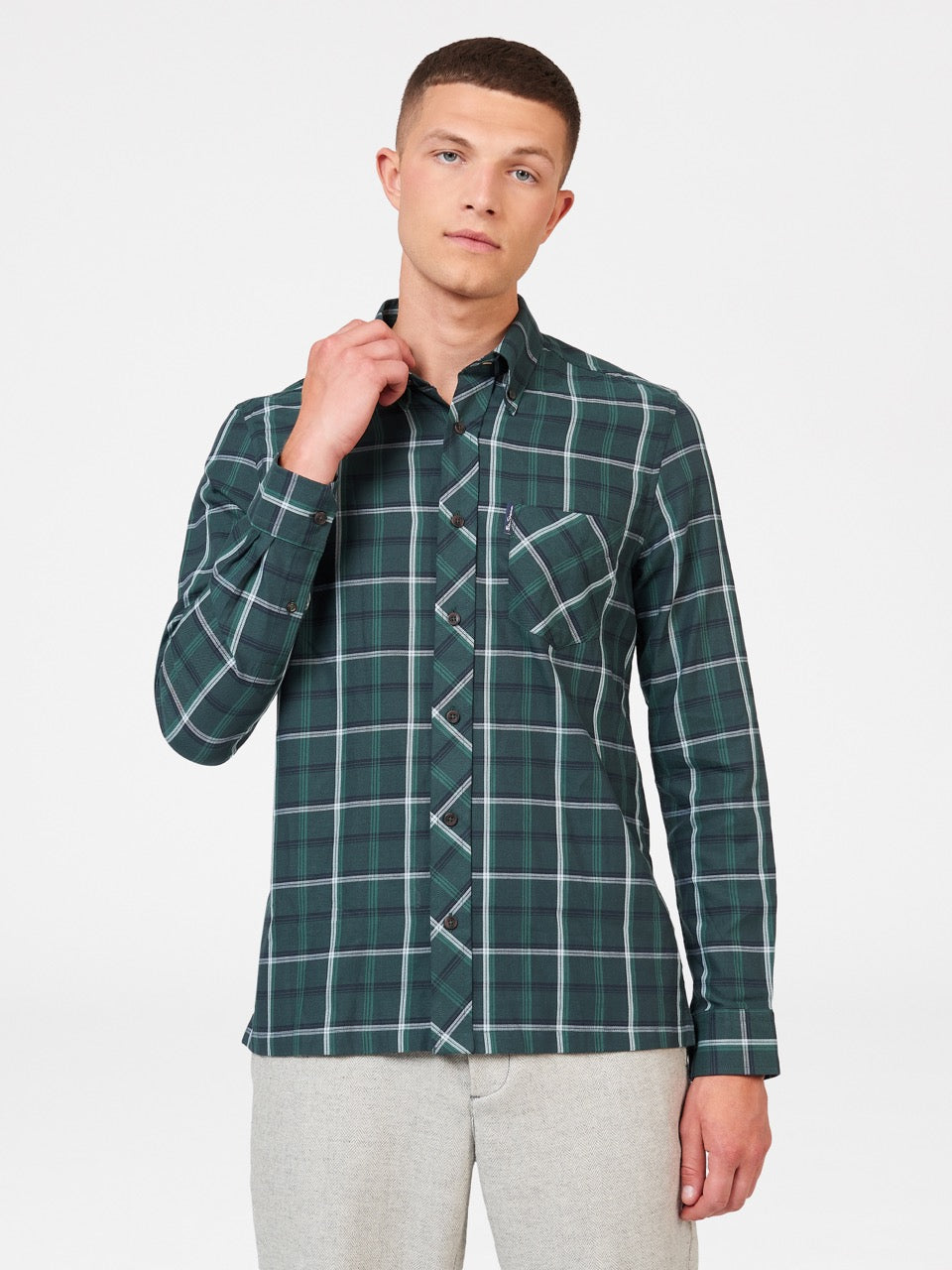 Ben Sherman Grid Check Overhemd Groen | WBHE-85190