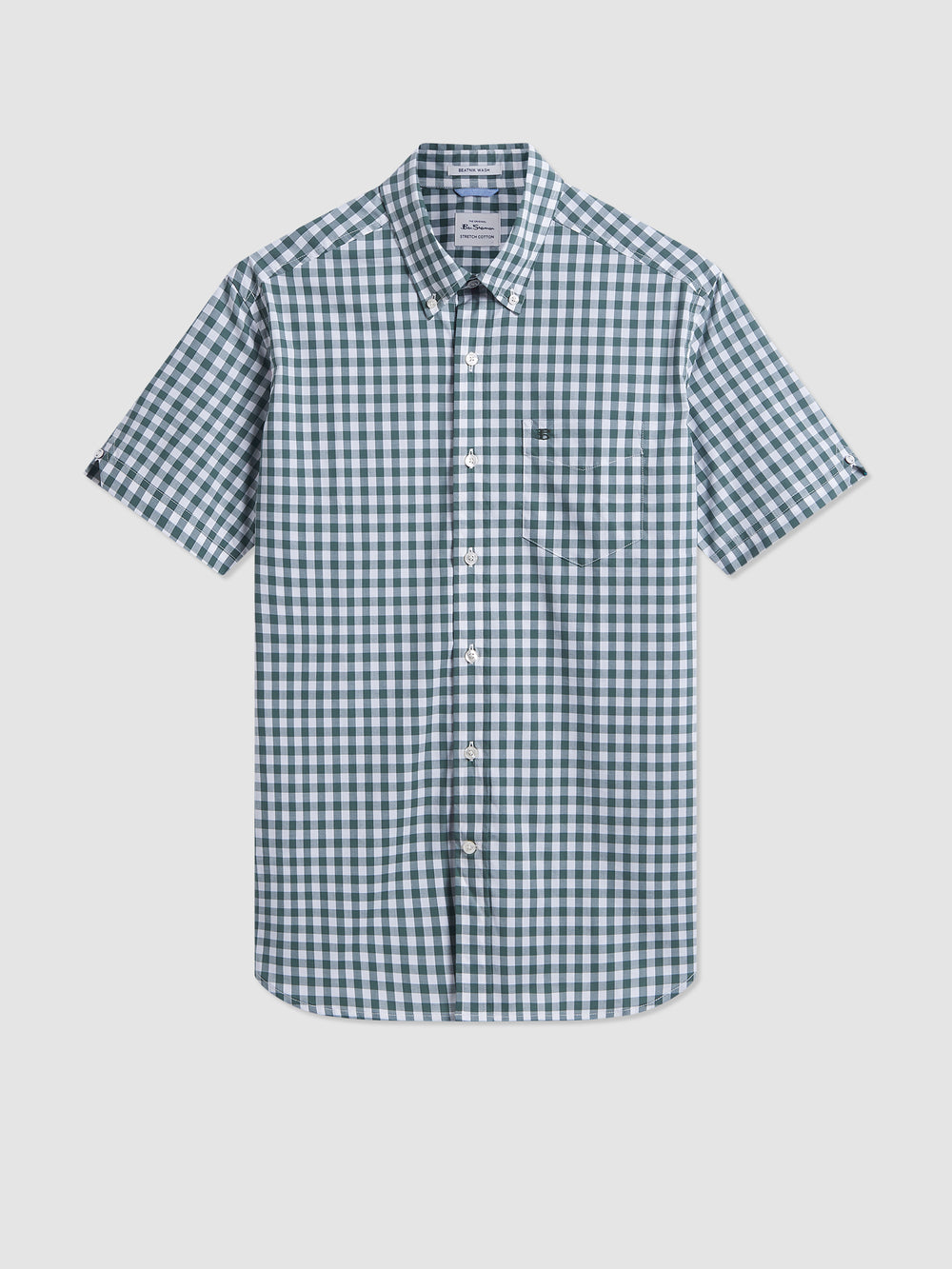 Ben Sherman House Poplin Gingham Overhemd Olijfgroen | TSWR-84219