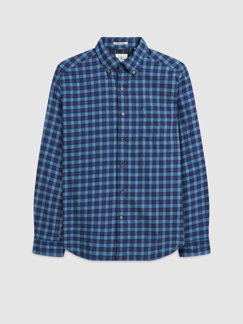 Ben Sherman House Tartan Twill Overhemd Donkerblauw | DFBP-10372