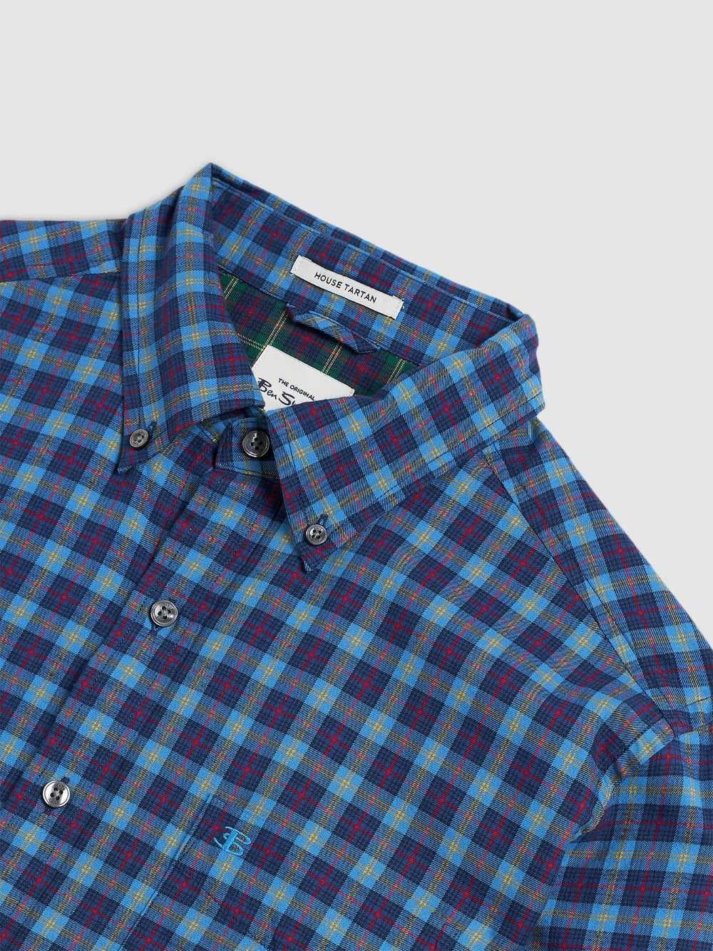 Ben Sherman House Tartan Twill Overhemd Donkerblauw | DFBP-10372