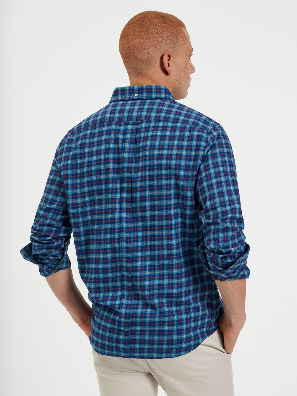 Ben Sherman House Tartan Twill Overhemd Donkerblauw | DFBP-10372