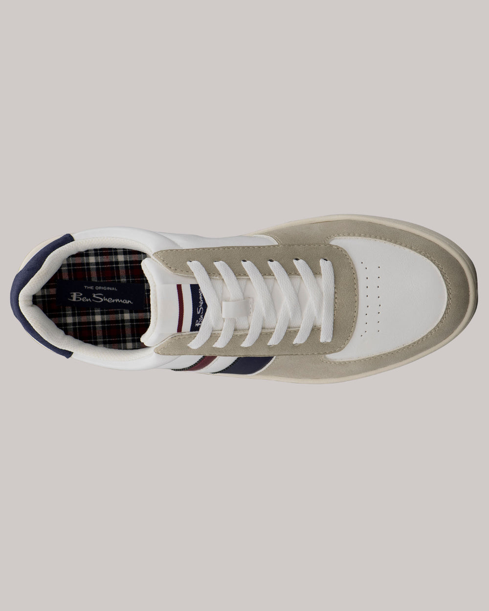 Ben Sherman Hyde Navy Stripe Sneakers Wit | XVFP-89263