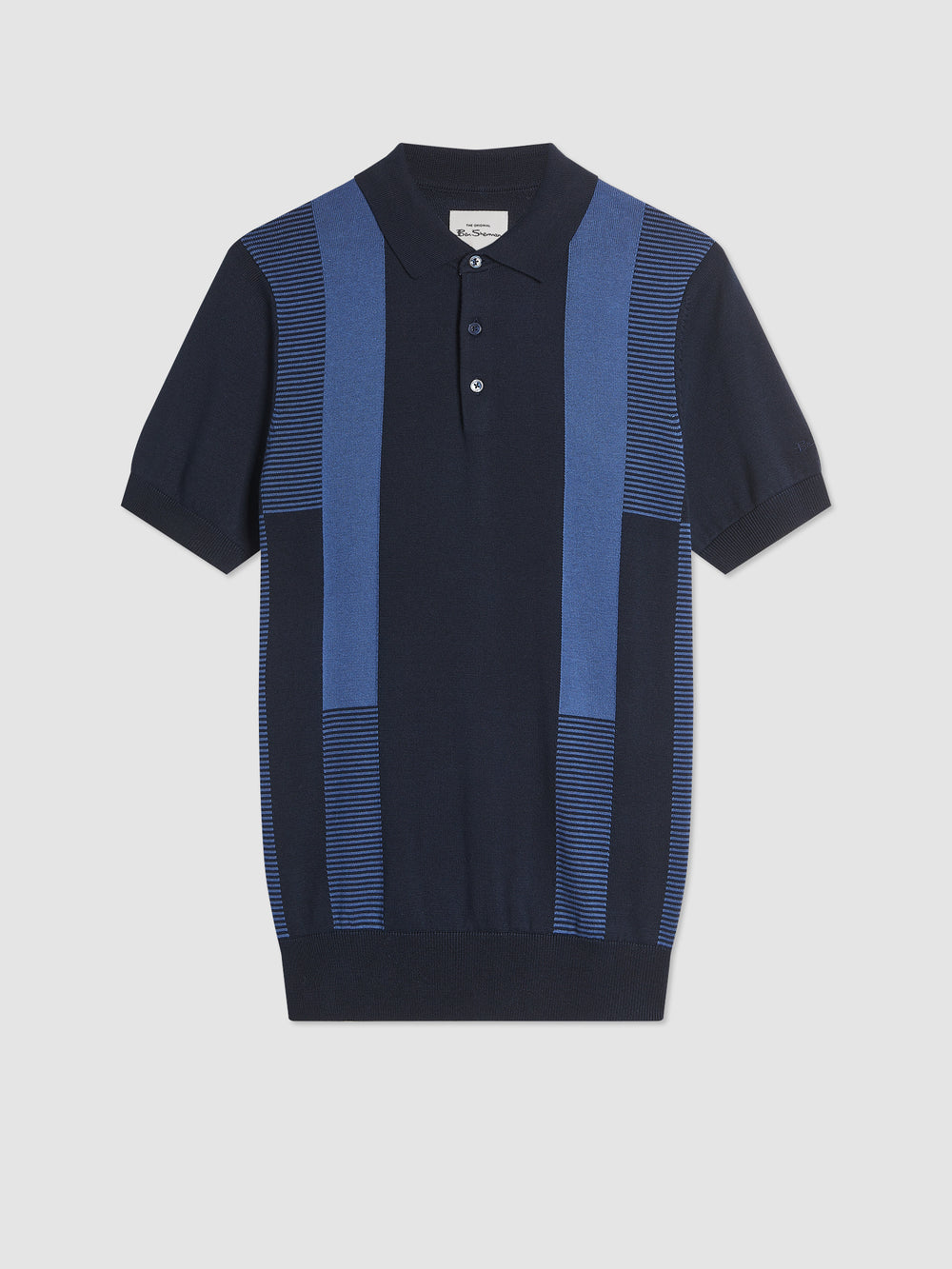 Ben Sherman Intarsia Stripe Polo Hals Trui Donkerblauw | WZNT-27839