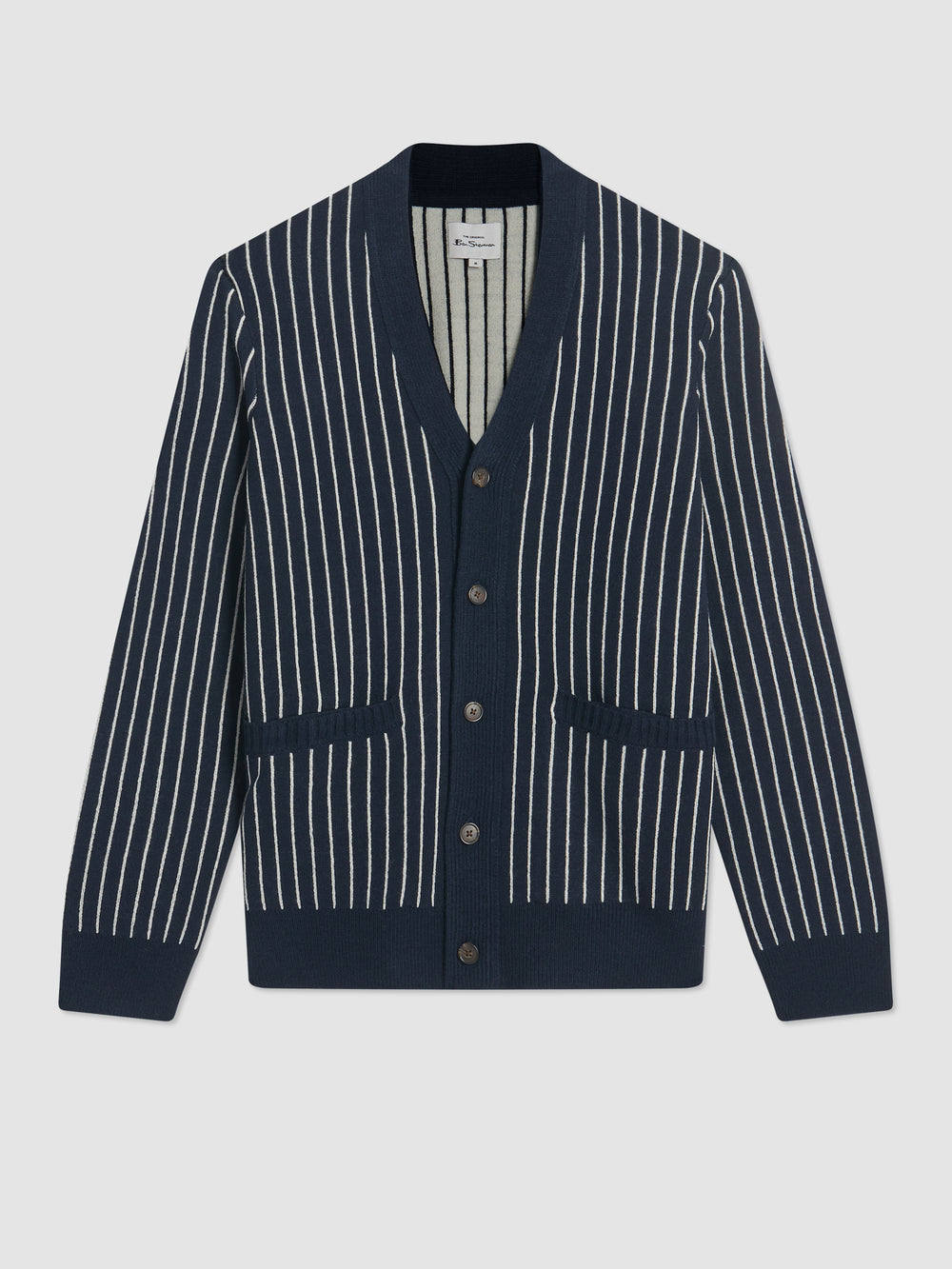 Ben Sherman Jacquard Stripe Cardigan Gebreide Kleding Donkerblauw | LYJG-71645