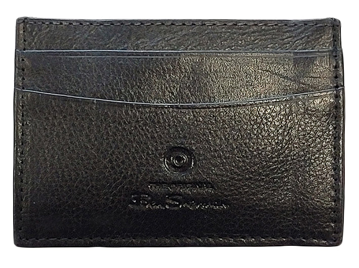 Ben Sherman Koki Leather Card Holder Portefeuille Zwart | TQEY-19408