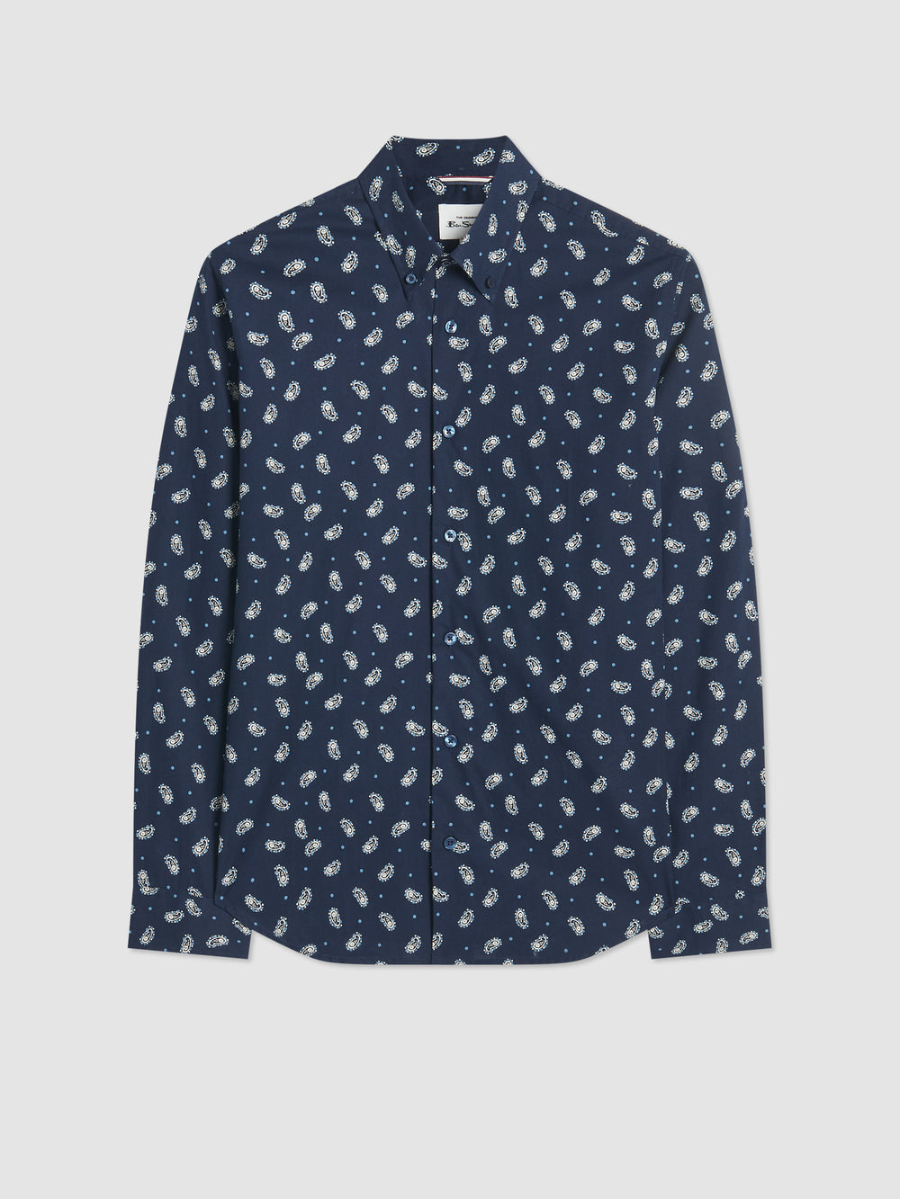 Ben Sherman Micro Paisley Overhemd Donkerblauw | EYMG-91802