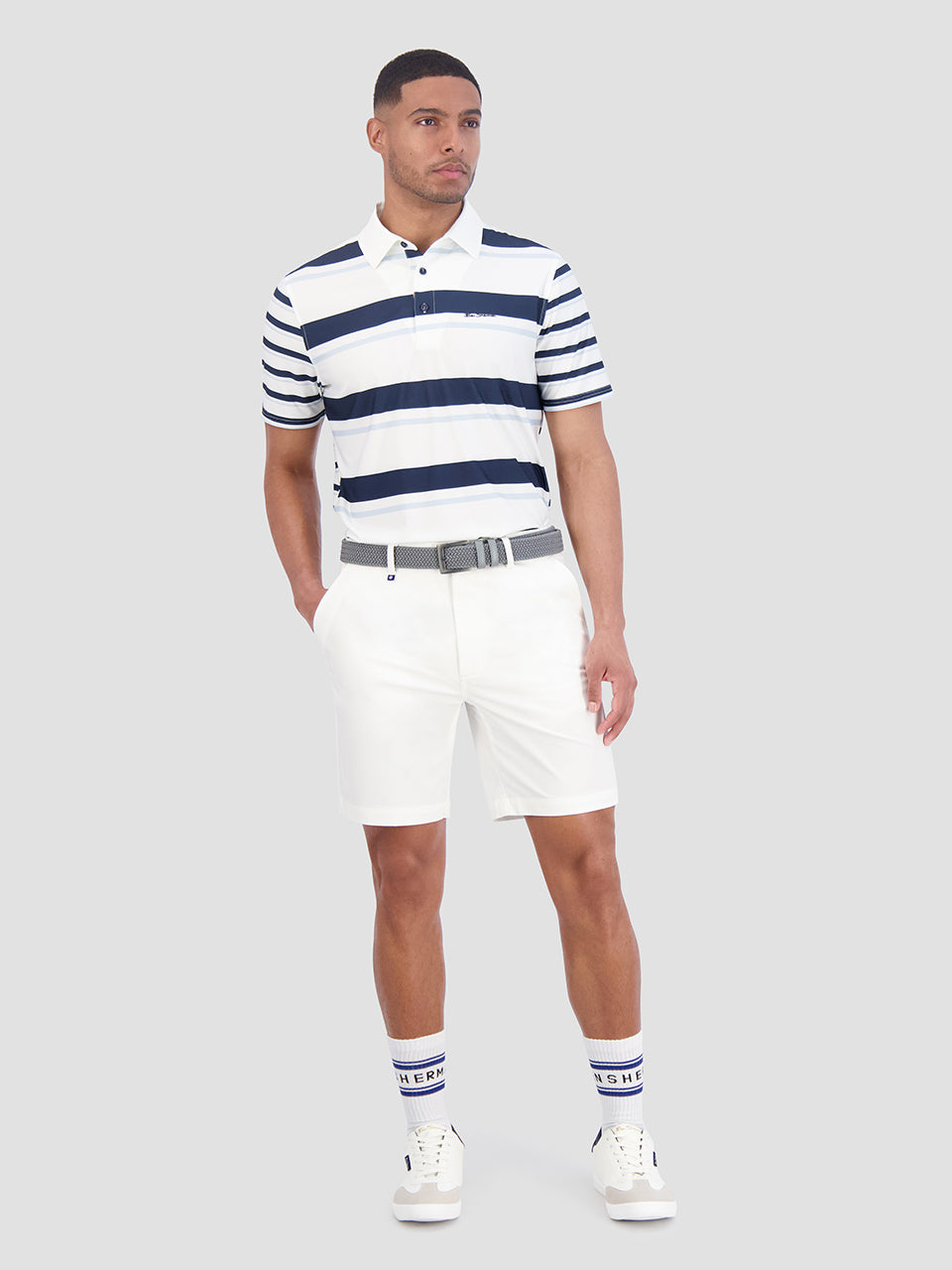 Ben Sherman Mixed Mod Stripes Tech Jersey Sports Fit Poloshirt Blauw | JSKG-75629