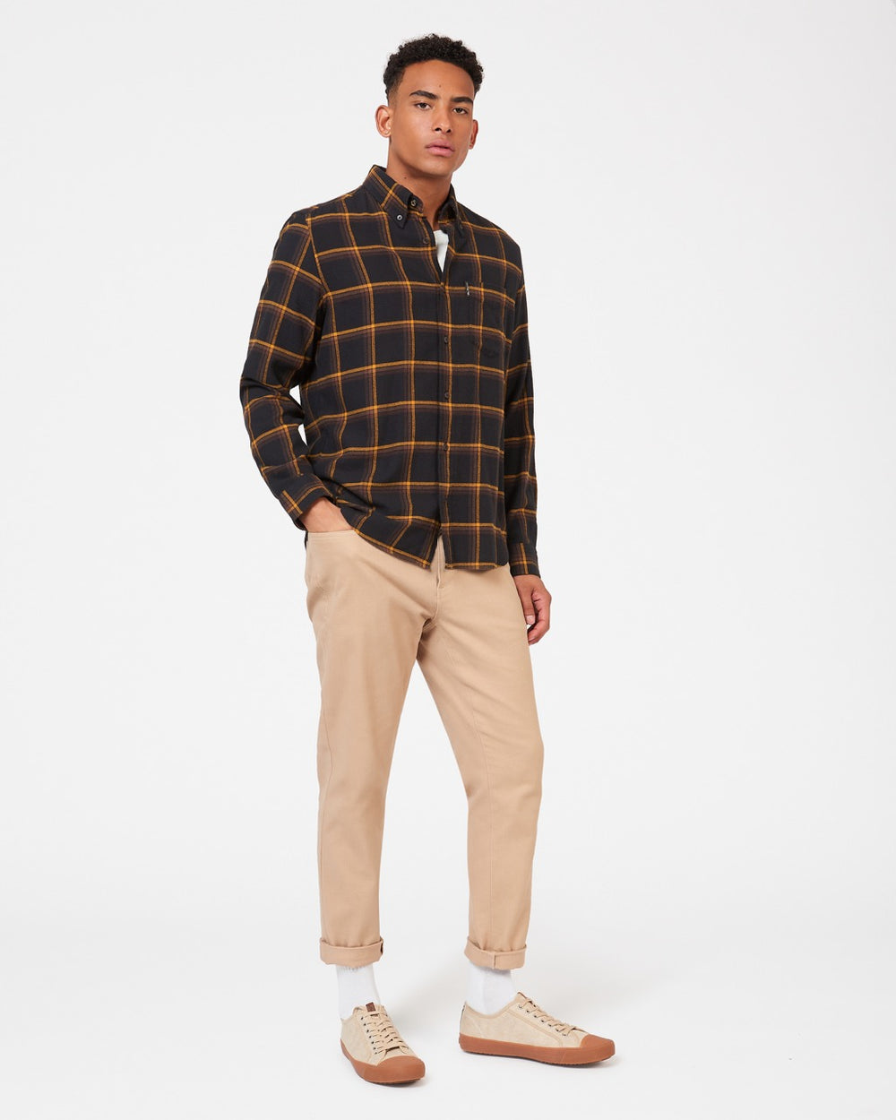 Ben Sherman Oversized Brushed Check Overhemd Zwart | DYTW-60348