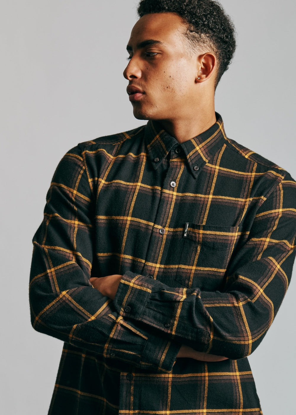 Ben Sherman Oversized Brushed Check Overhemd Zwart | DYTW-60348