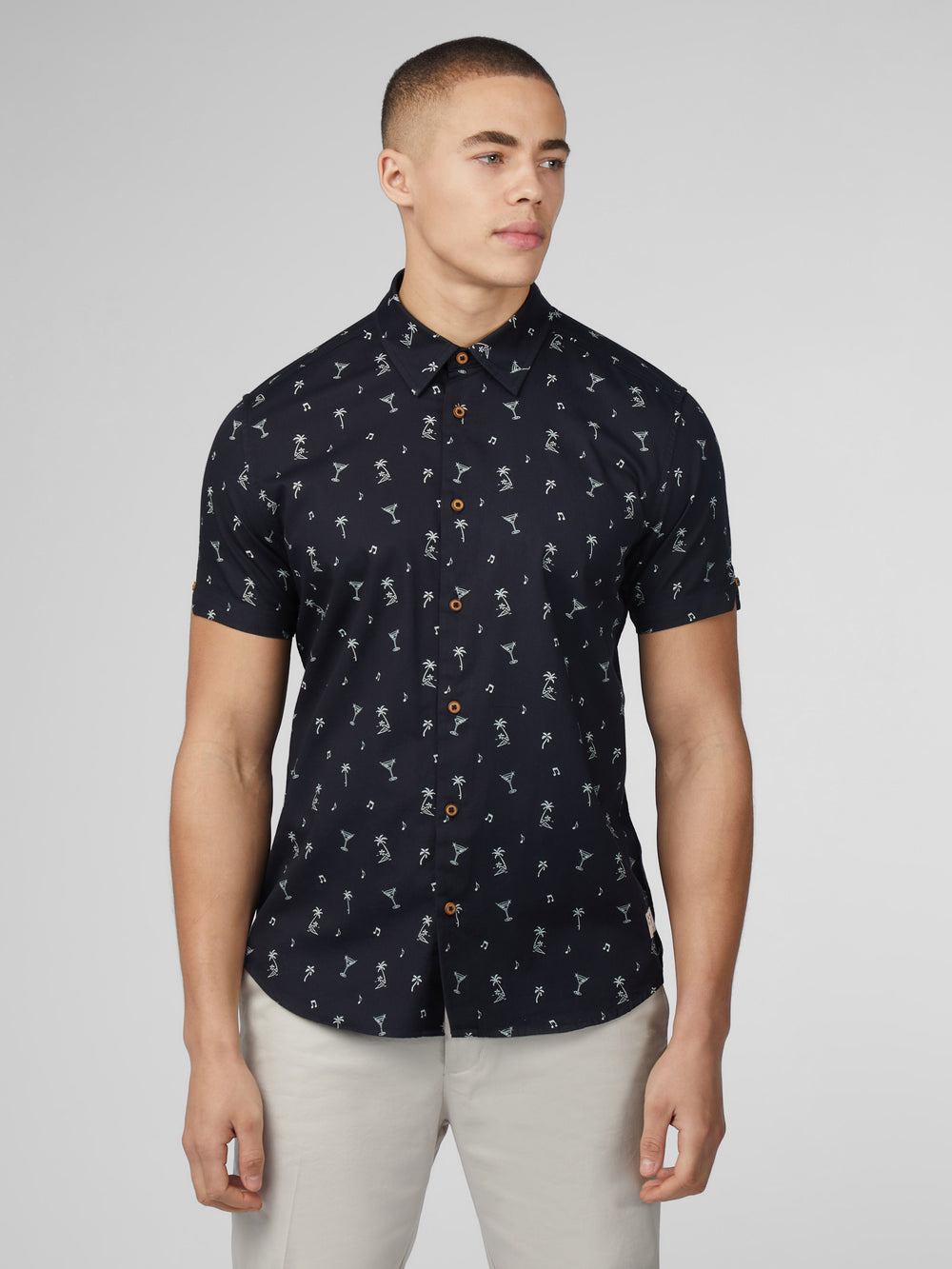 Ben Sherman Scattered Overhemd Zwart | RBJH-03826