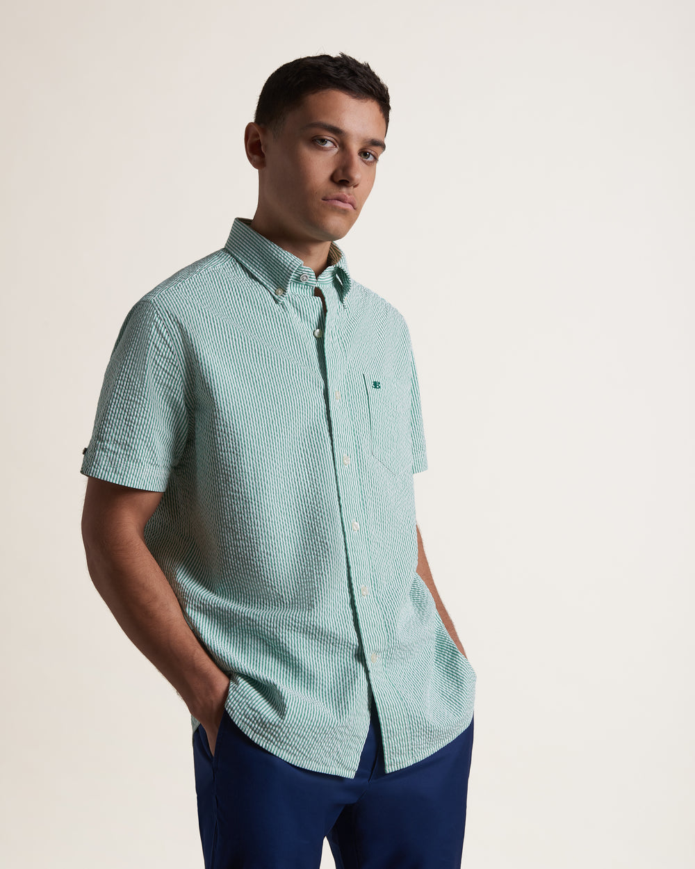 Ben Sherman Seersucker Bengal Stripe Overhemd Groen | DRAX-62194