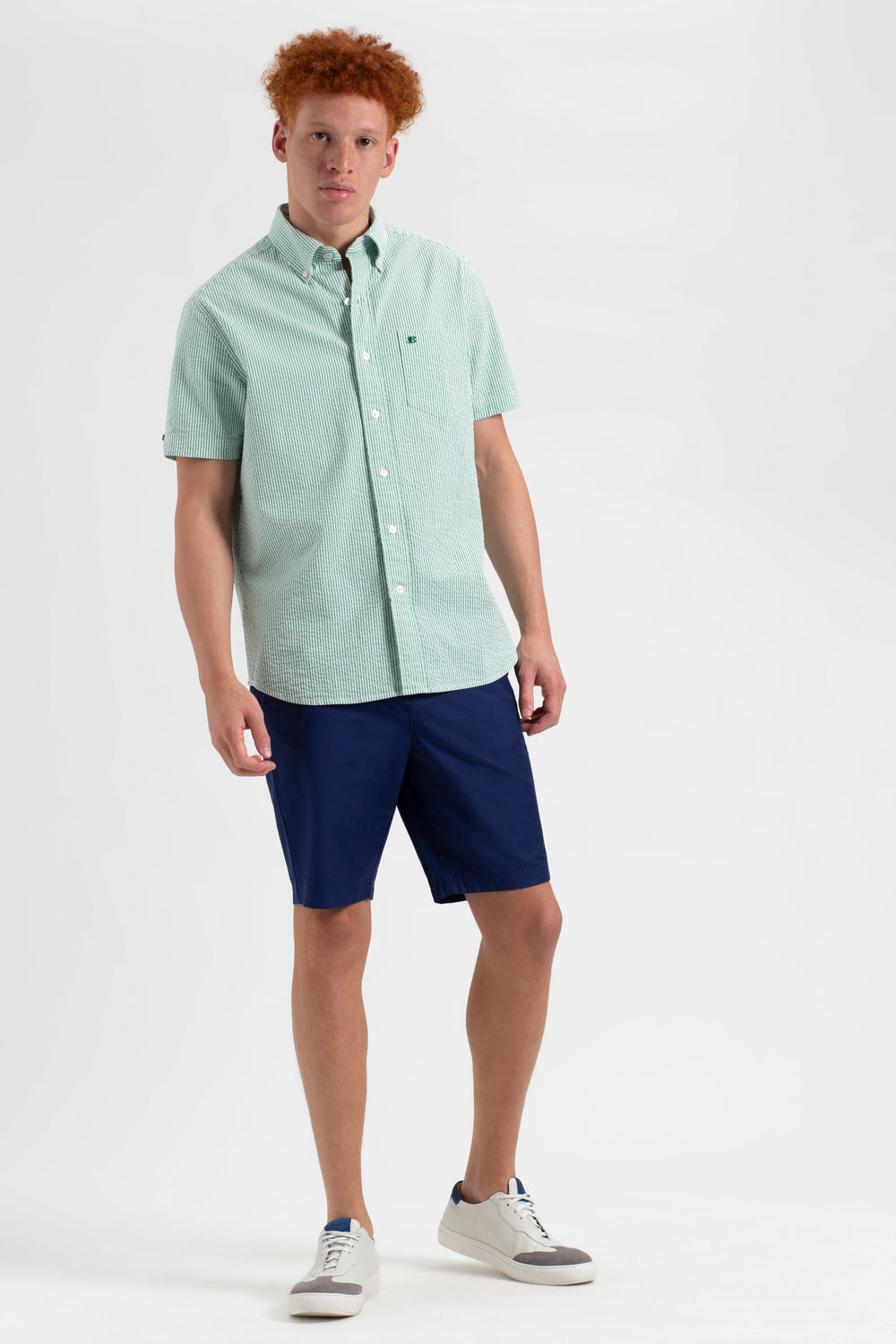 Ben Sherman Seersucker Bengal Stripe Overhemd Groen | DRAX-62194