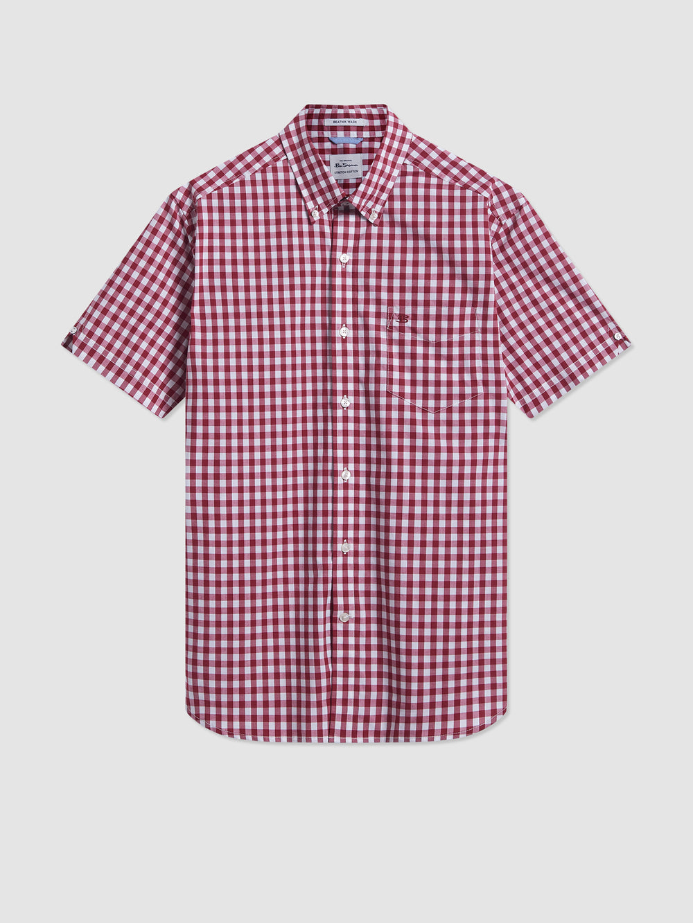 Ben Sherman Short Sleeve House Poplin Gingham Overhemd Bordeaux | QDHN-84601