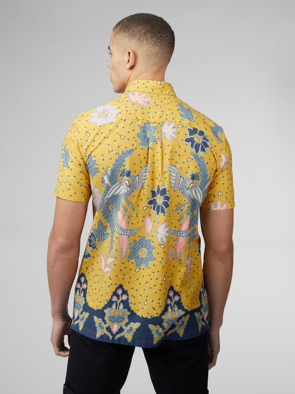 Ben Sherman Signature Abstract Botanical Print Overhemd Geel | HUGN-30281