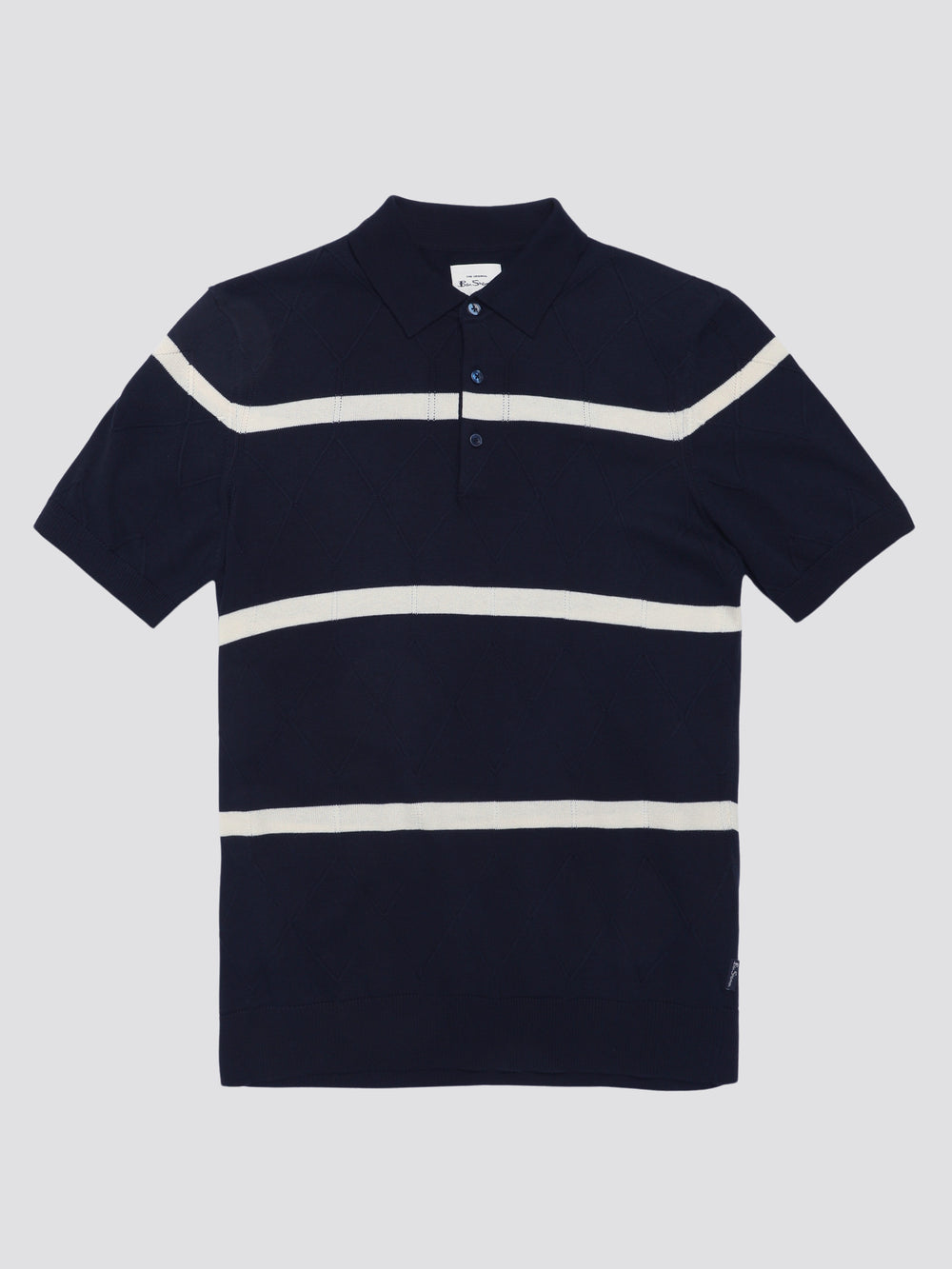 Ben Sherman Signature Argyle Stripe Polo Gebreide Kleding Donkerblauw | JBGE-02163